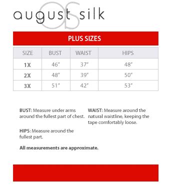 august silk|august silk size chart.